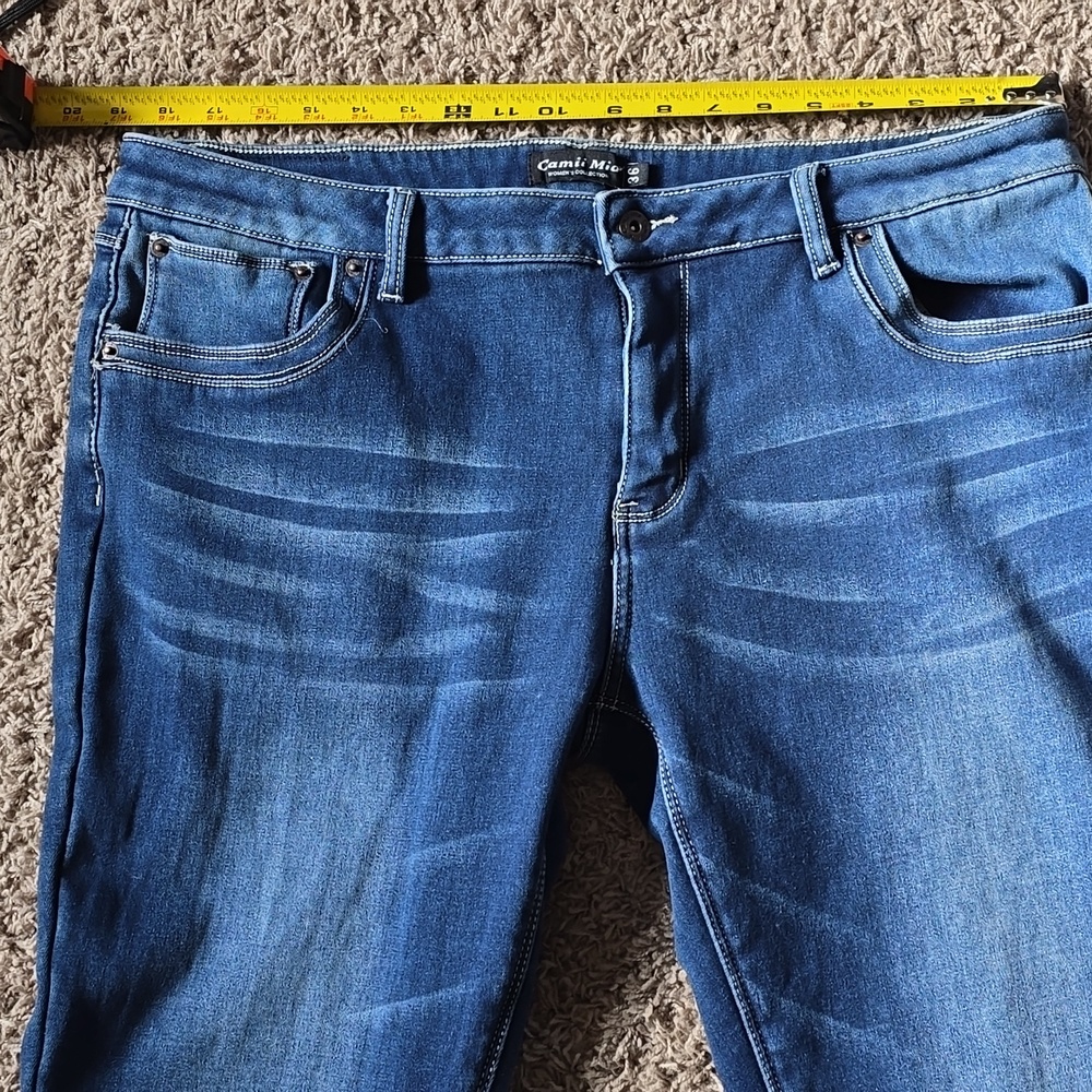 WOMENS CAMII MIA PLUSH LINED JEANS- 36 NICE!! DARK BLUE WHISKERED